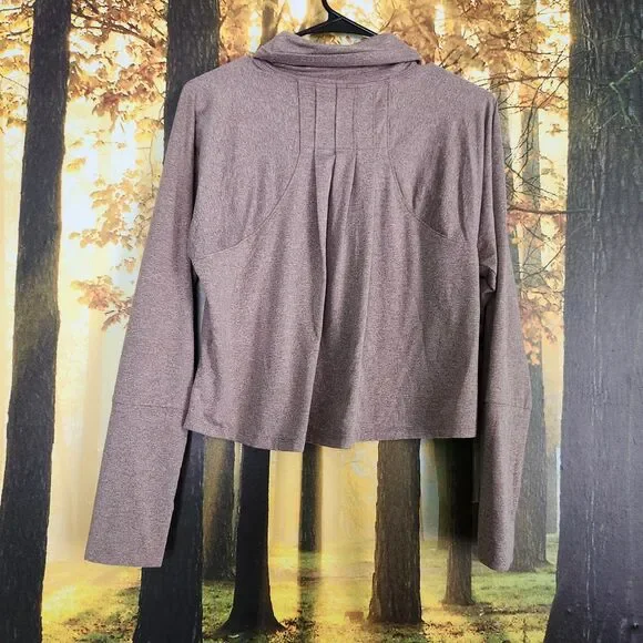 Marika Shirt Women's M Mauve Cowl Neck Athletic Cropped Long Sleeve Comfort Warm - Picture 5 of 11